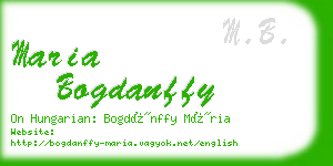 maria bogdanffy business card